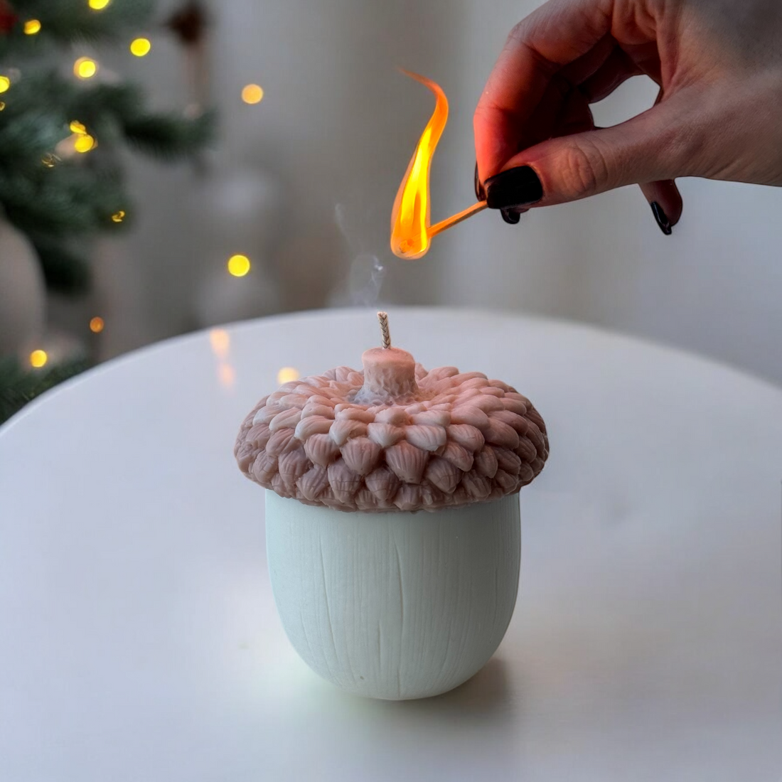 Large Acorn Candle