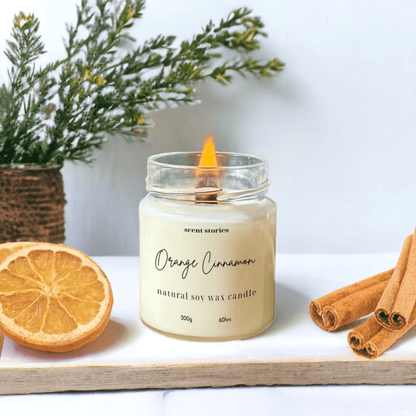 Orange Cinnamon Minimalist Candle - Scent Stories